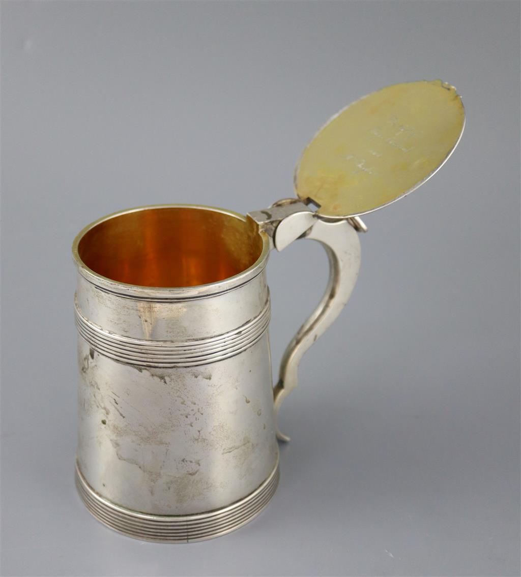 An early 19th century Anglo-Indian silver tankard, (inscription inside)